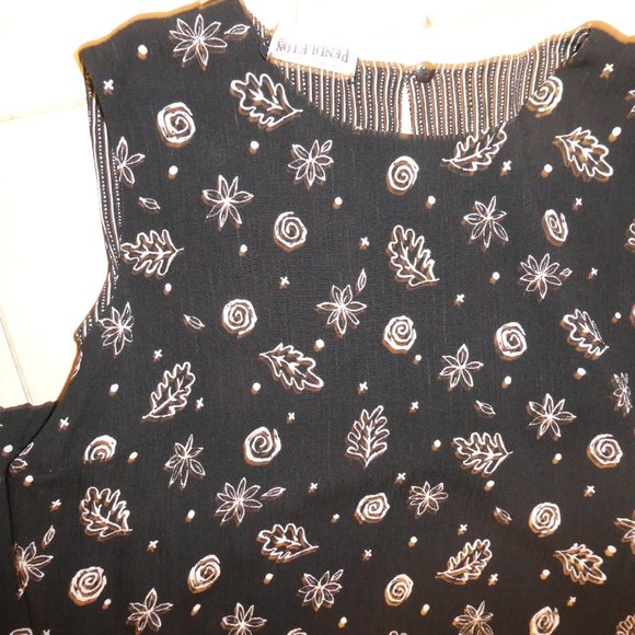 2 PIECE PENDELTON SKIRT WITH REVERSIBLE PRINT SLEEVELESS TOP-BL & WH -16W - Picture 4 of 6